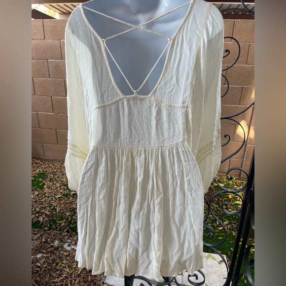 New American Eagle Outfitters Lightweight Lace Panels Straps Cross back Tunic XS - Picture 4 of 13